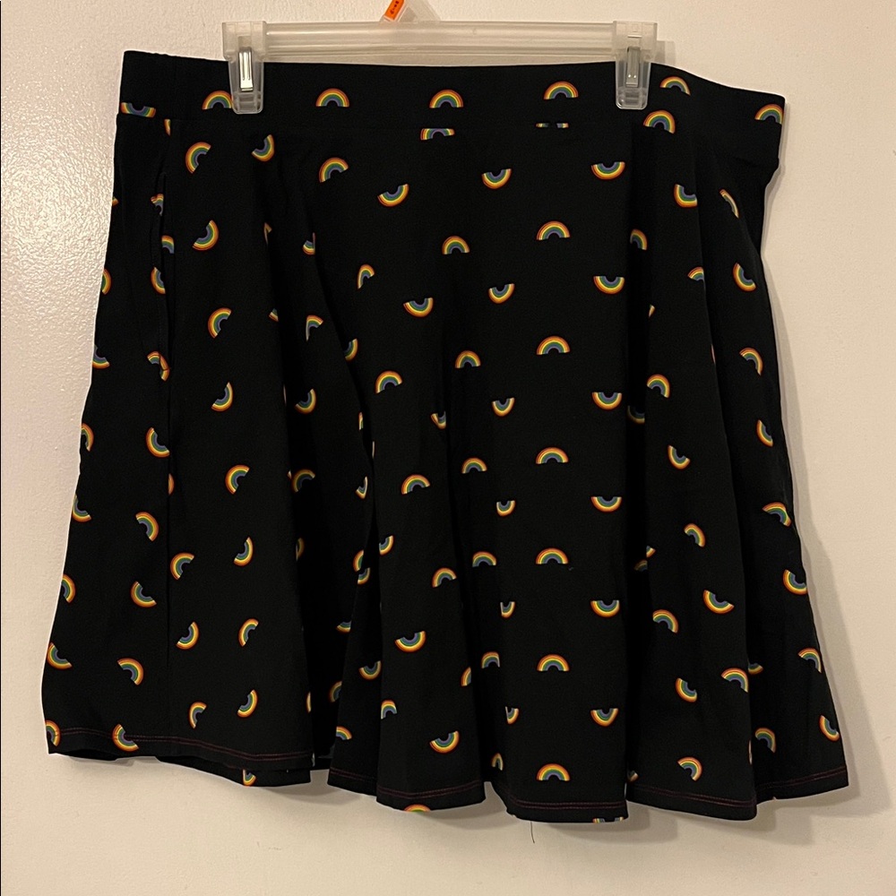 Fun Black Skirt with Rainbow Pattern